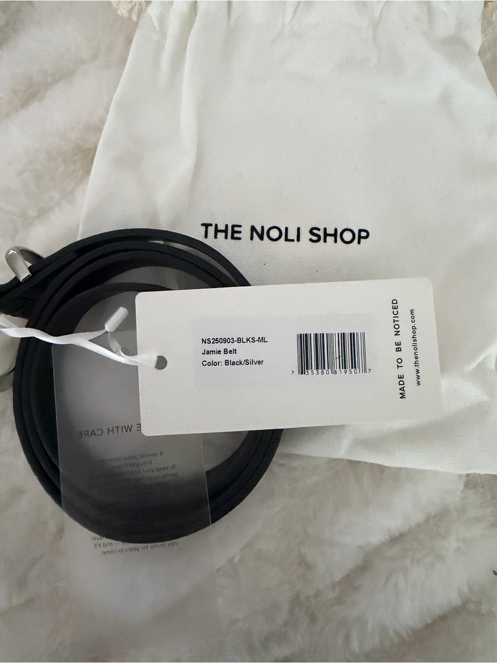Noli Jamie Belt in Black with Silver Hardware